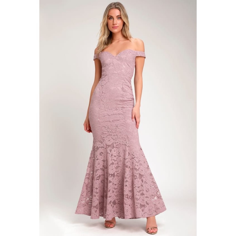 Lulu’s Lavender Lace Maxi Dress NWT